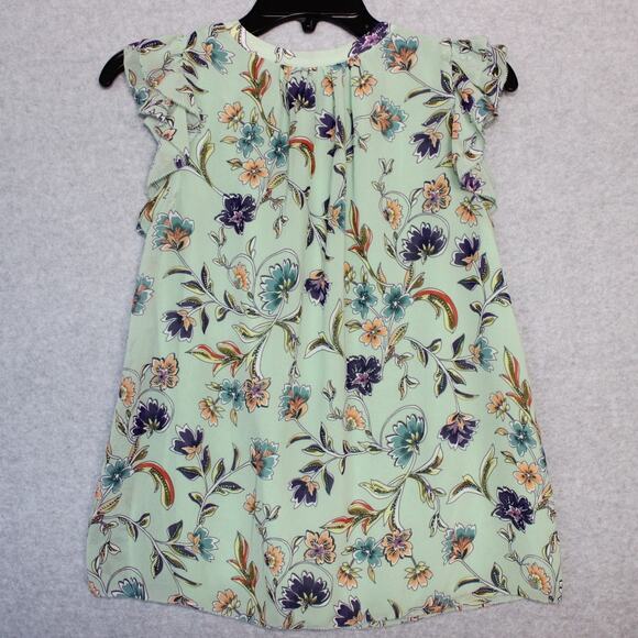 Philosophy Green/floral Flutter Sleeve Blouse‎ Size Small - Picture 4 of 4